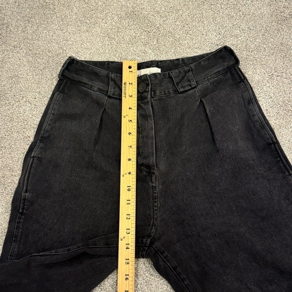 Mara Hoffman Jade Pants Washed Black Cropped Straight Leg Denim Size 4 EUC - Picture 13 of 15